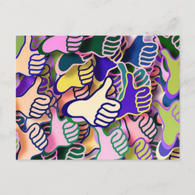Colorful Thumbs Up Postcard (Front)