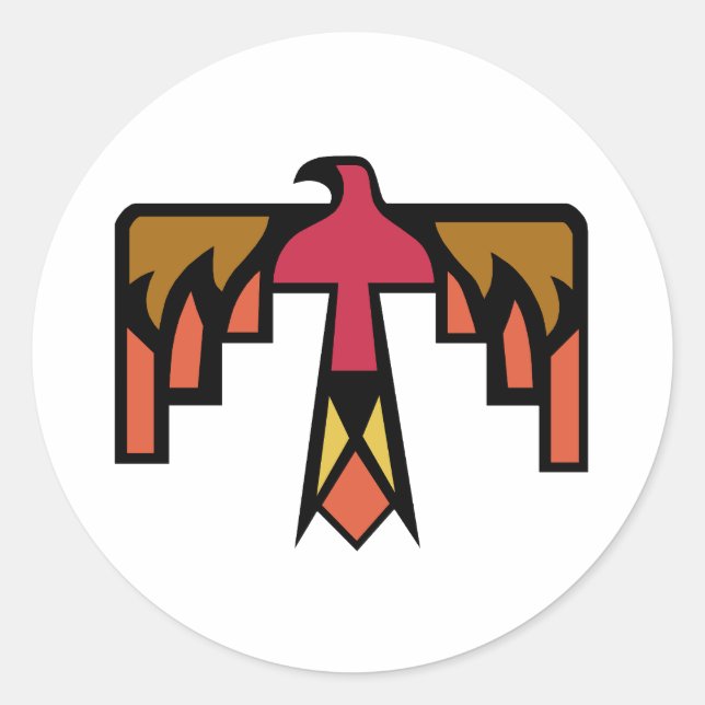 Colorful Thunderbird design Classic Round Sticker (Front)
