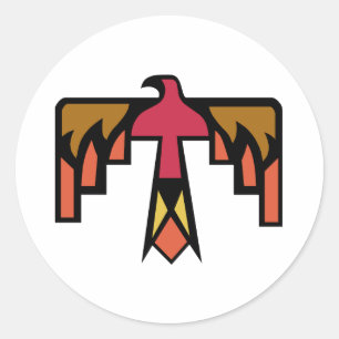 Colorful Thunderbird design Classic Round Sticker