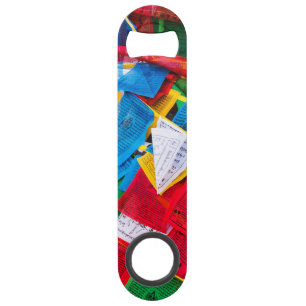 Colorful Tibetan prayer flags - Tibet Bar Key