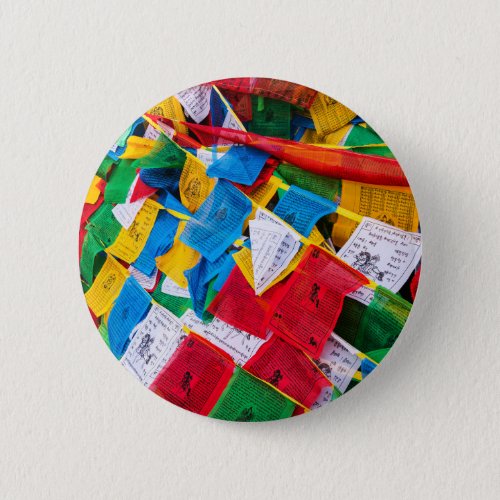 Colorful Tibetan prayer flags _ Tibet Button