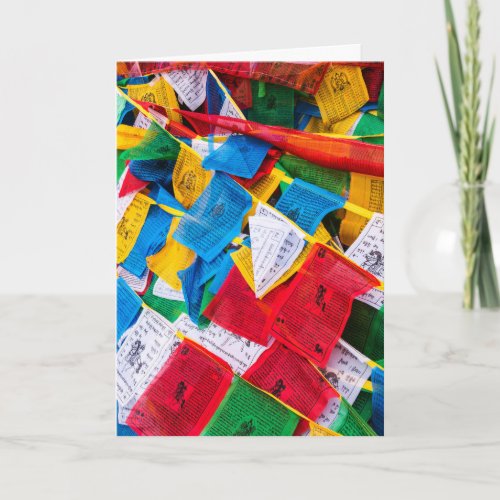 Colorful Tibetan prayer flags _ Tibet Card