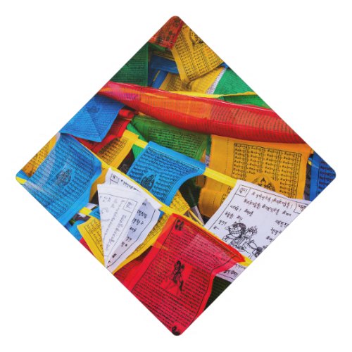 Colorful Tibetan prayer flags _ Tibet Graduation Cap Topper