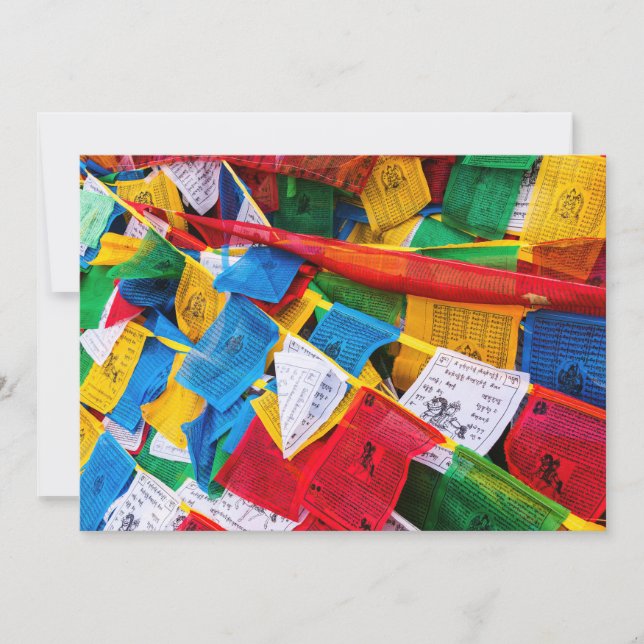 Colorful Tibetan prayer flags - Tibet Invitation (Front)