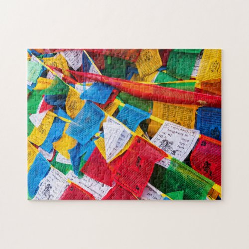 Colorful Tibetan prayer flags _ Tibet Jigsaw Puzzle