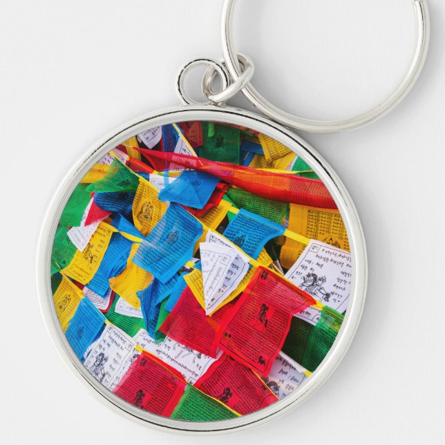 Colorful Tibetan prayer flags - Tibet Keychain (Front)