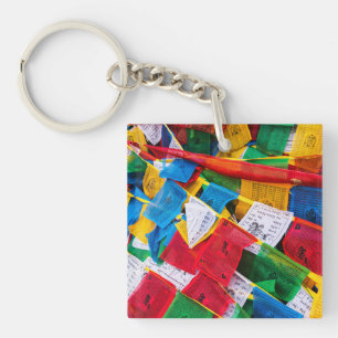 Colorful Tibetan prayer flags - Tibet Keychain