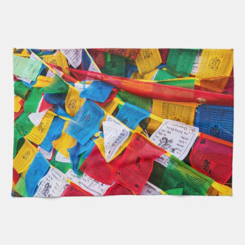 Colorful Tibetan prayer flags _ Tibet Kitchen Towel