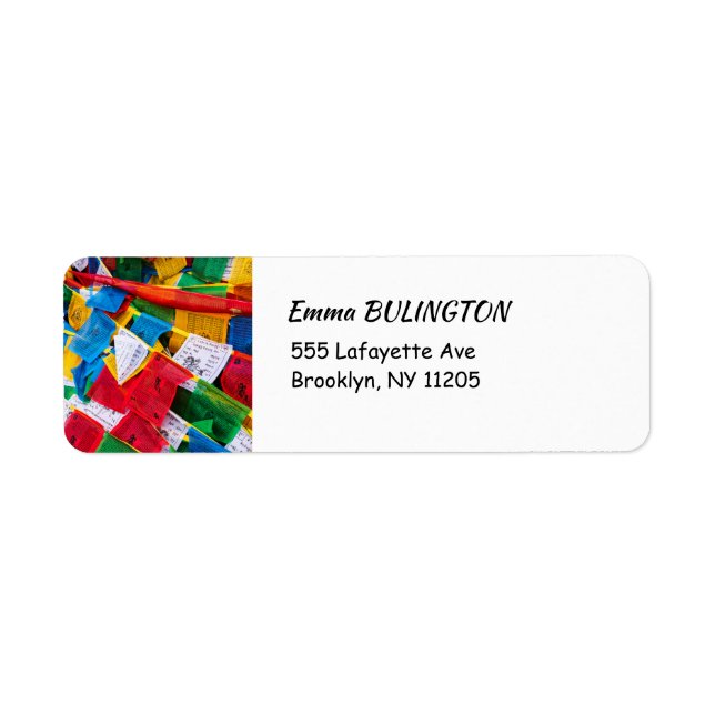 Colorful Tibetan prayer flags - Tibet Label (Front)