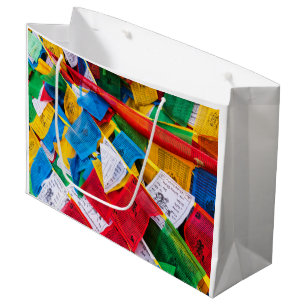 Colorful Tibetan prayer flags - Tibet Large Gift Bag