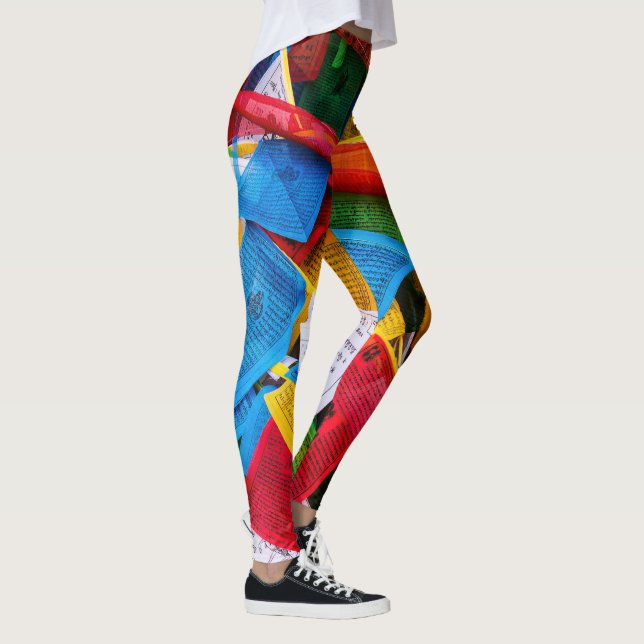Colorful Tibetan prayer flags - Tibet Leggings (Right)
