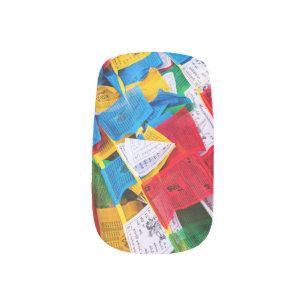 Colorful Tibetan prayer flags - Tibet Minx Nail Art