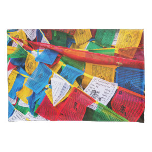 Colorful Tibetan prayer flags - Tibet Pillow Case