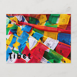 Colorful Tibetan prayer flags - Tibet Postcard