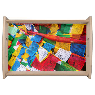 Colorful Tibetan prayer flags - Tibet Serving Tray
