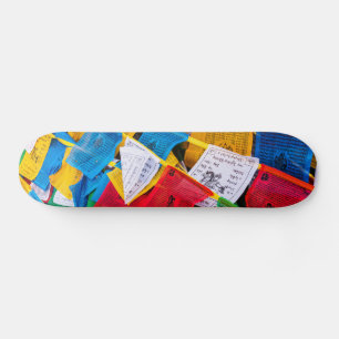 Colorful Tibetan prayer flags - Tibet Skateboard