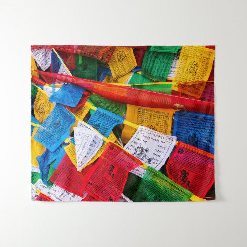 Colorful Tibetan prayer flags _ Tibet Tapestry