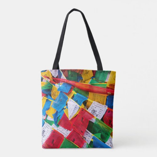 Colorful Tibetan prayer flags _ Tibet Tote Bag