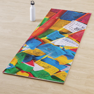 Colorful Tibetan prayer flags - Tibet Yoga Mat