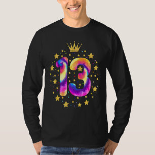 Colorful Tie Dye 13 Year Old Girls Thirteen 13th B T-Shirt