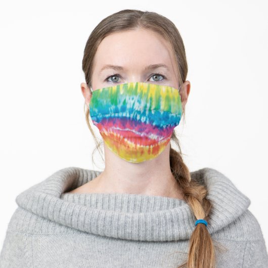 Colorful Tie dye Adult Cloth Face Mask (Worn)