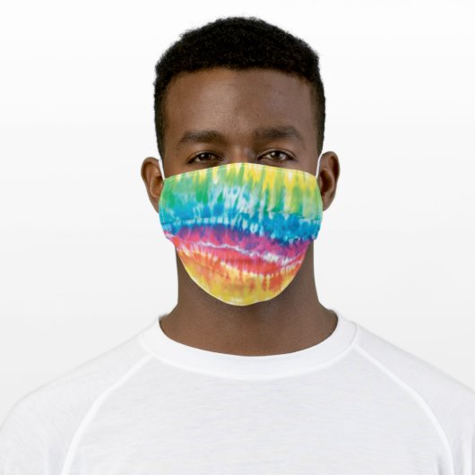 Colorful Tie dye Adult Cloth Face Mask (Worn)