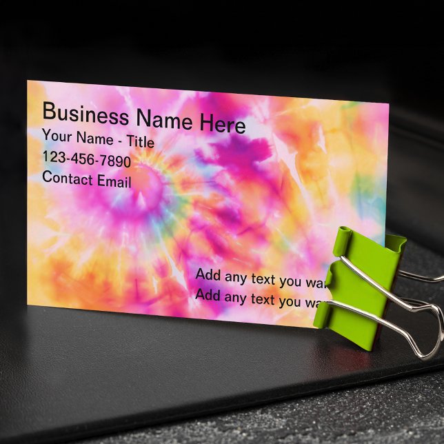 Colorful Tie Dye Artsy Business Cards (Tie Dye)