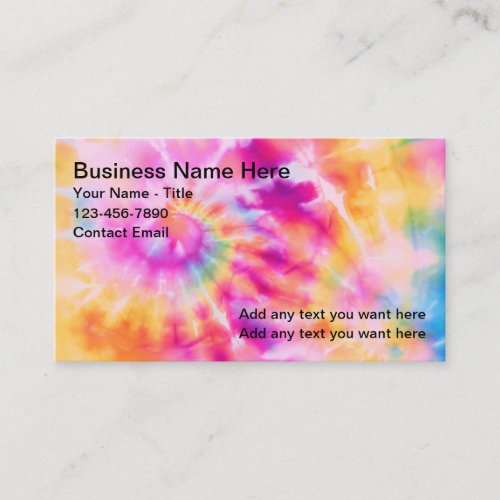 Colorful Tie Dye Artsy Business Cards