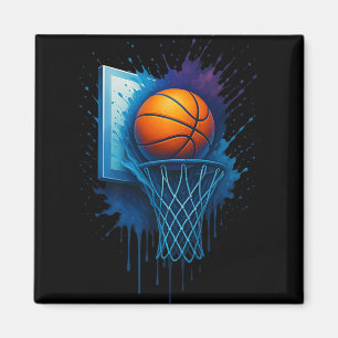 Colorful Tie Dye Basketball Apparel With Retro Spl Magnet