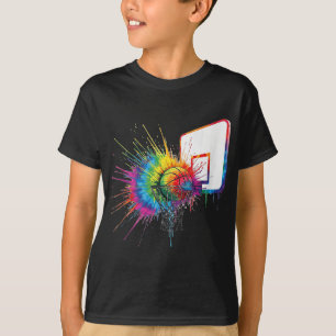 Colorful Tie Dye Basketball Hoop Paint Splatter Sp T-Shirt