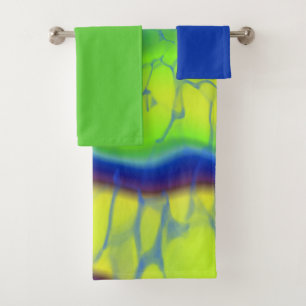 Colorful tie-dye bath towel set