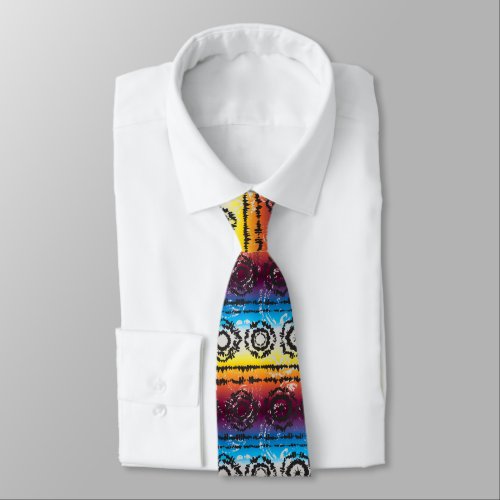 Colorful Tie Dye Batik Design Necktie