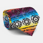 Colorful Tie Dye Batik Design Necktie (Rolled)
