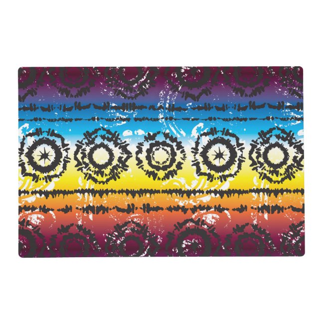 Colorful Tie Dye Batik Design Placemat