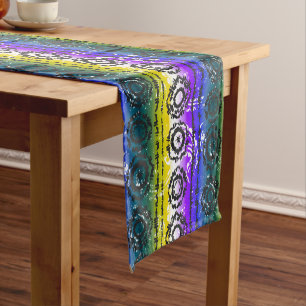 Colorful Tie Dye Batik Design Table Runner