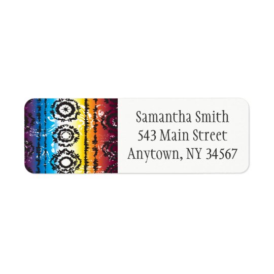Colorful Tie Dye Batik Return Address Labels