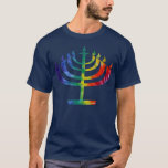 Colorful Tie Dye Chanukah Hanukkah Menorah T-Shirt<br><div class="desc">Colorful Tie Dye Chanukah Hanukkah Menorah .</div>