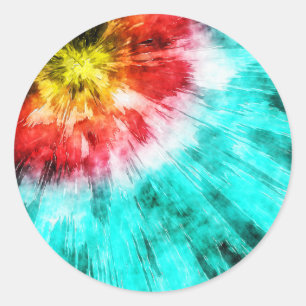 Colorful Tie Dye Classic Round Sticker