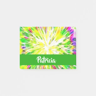 Colorful tie dye custom name pattern post-it notes