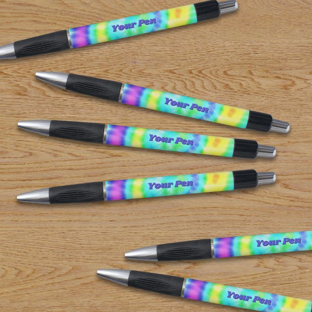Colorful Tie Dye Cute Personalized Pen (A set of 6 tie dye pens with space for your name.)