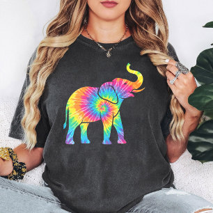 Colorful Tie Dye Elephant Art T-Shirt