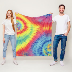 Colorful Tie Dye Fleece Blanket