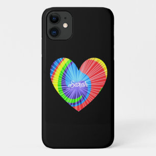 Colorful Tie Dye Heart iPhone 11 Case