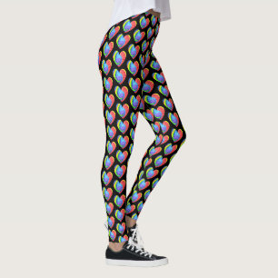 Colorful Tie Dye Heart Leggings