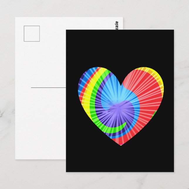 Colorful Tie Dye Heart  Postcard (Front/Back)