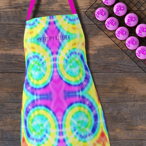 Colorful Tie Dye Hippie Trippy Custom Apron