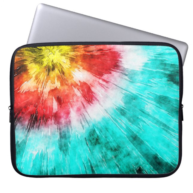 Colorful Tie Dye Laptop Sleeve (Front)