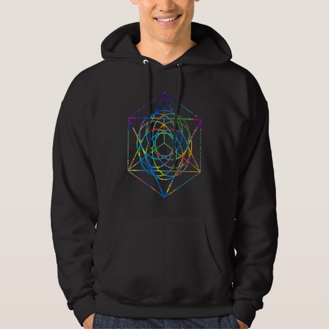 Colorful Tie Dye Mandala Sacred Geometry Occult Yo Hoodie (Front)