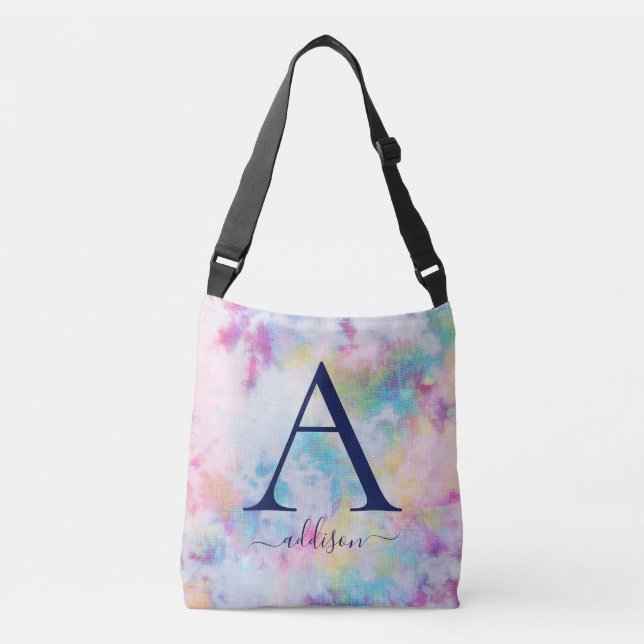 Colorful Tie-Dye Monogram Crossbody Bag (Front)