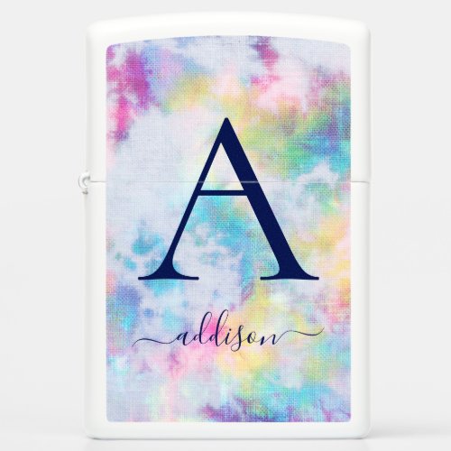 Colorful Tie_Dye Monogram Girly Name Zippo Lighter